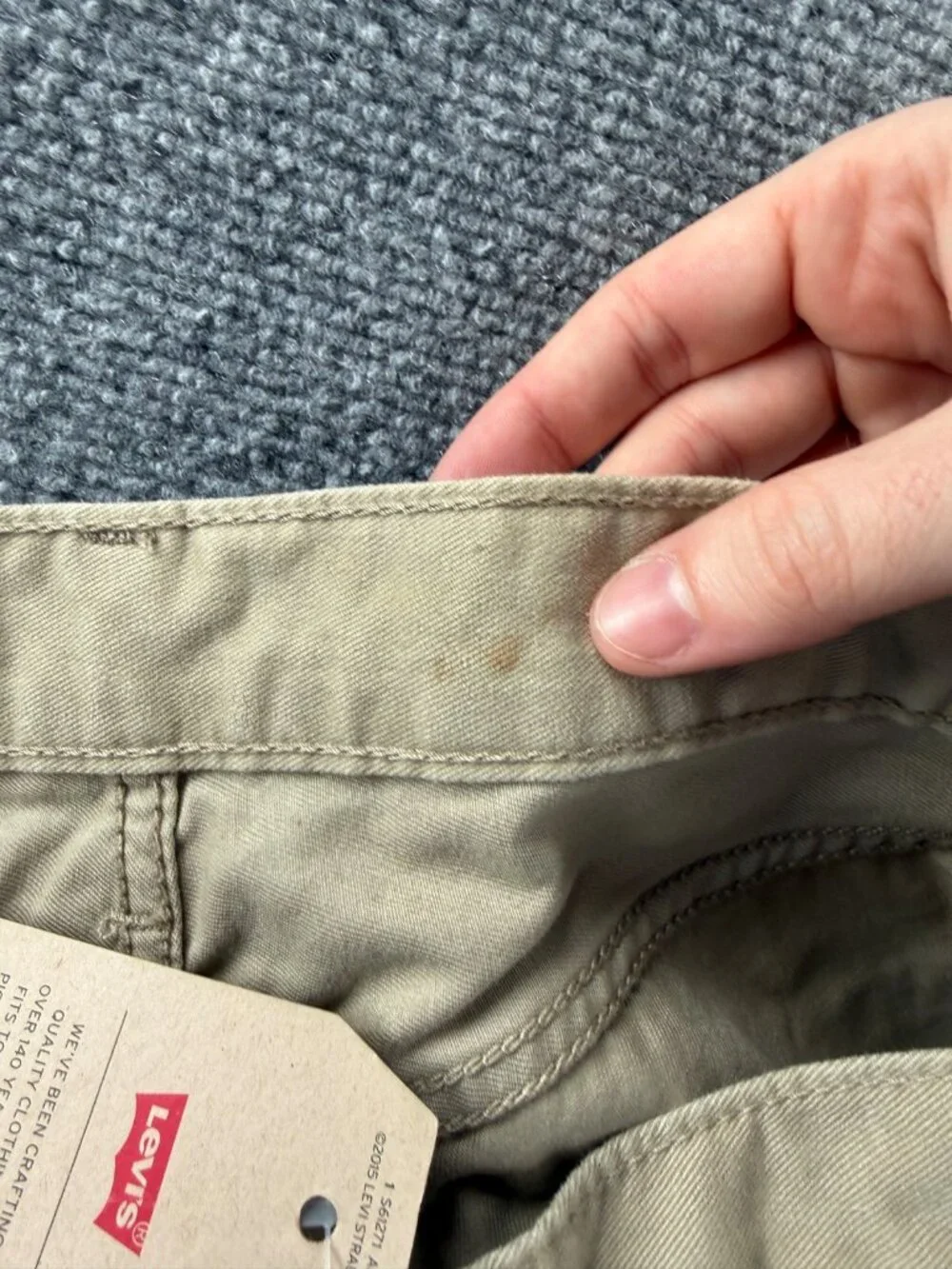 NWD Levi's 514 Straight Fit Jean Chinchilla Soft Washed Twill 36x30 Beige Men